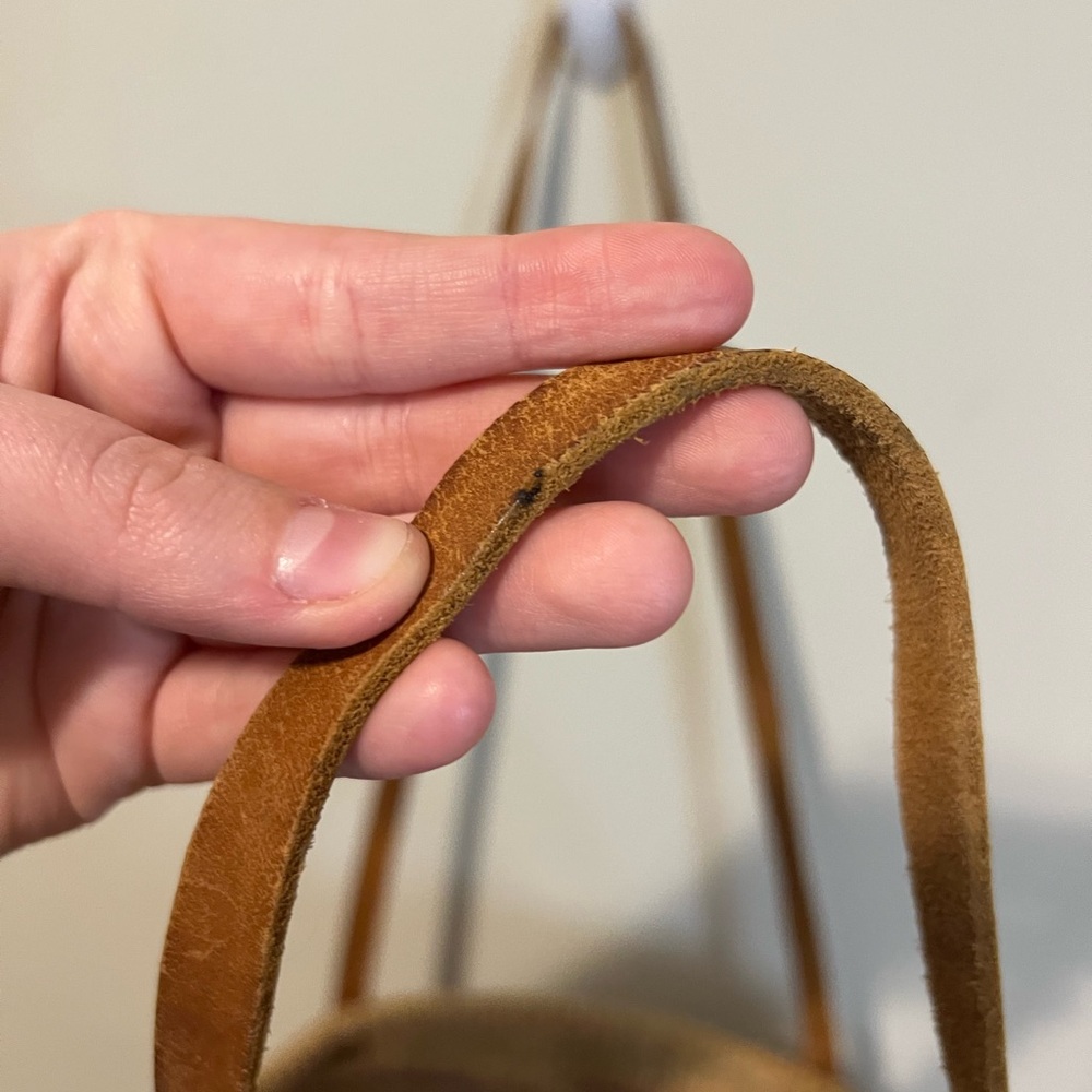 SOLD!❌ - Vintage Handmade Woven Sisal Market Tote Bag with Leather Handles - Picture 8 of 8